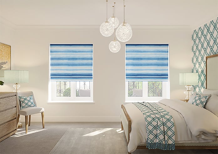 Ombre Velvet, Vivid Blue - Motorised Roman Blind - Image 8